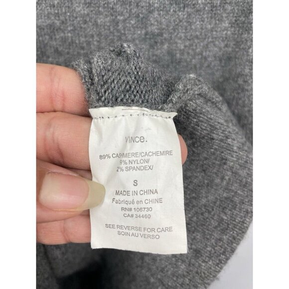 Vince Gray Knit‎ Tunic Cashmere Sleeveless Turtleneck Sweater Top Size S - Picture 5 of 8